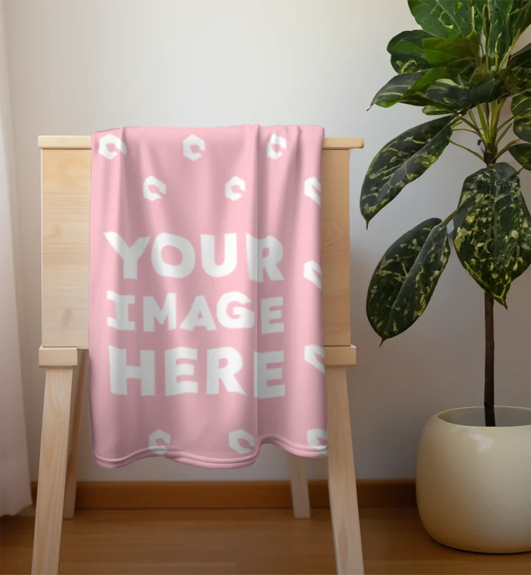Pink Blanket Mockup Template