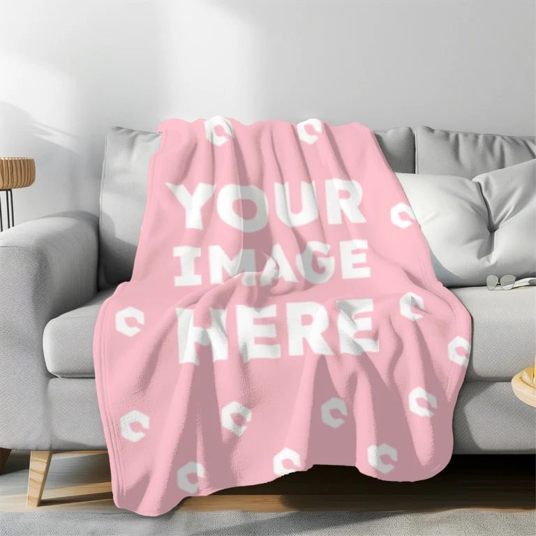 Pink Blanket Mockup Template
