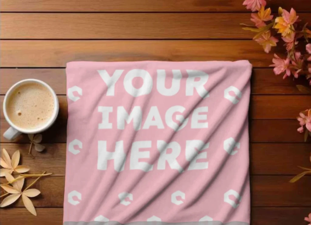 Pink Blanket Mockup Template