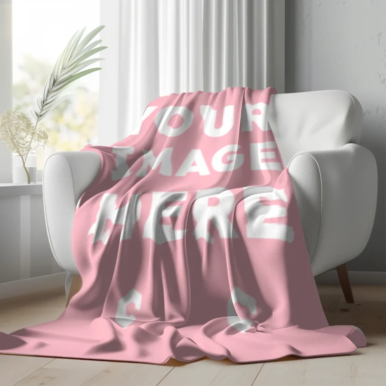 Pink Blanket Mockup Template