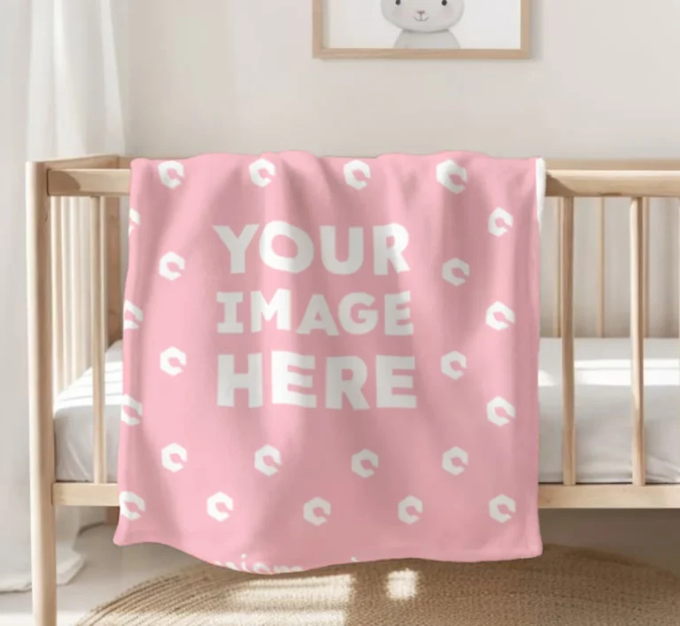 Pink Blanket Mockup Template