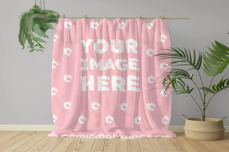 Pink Blanket Mockup Template