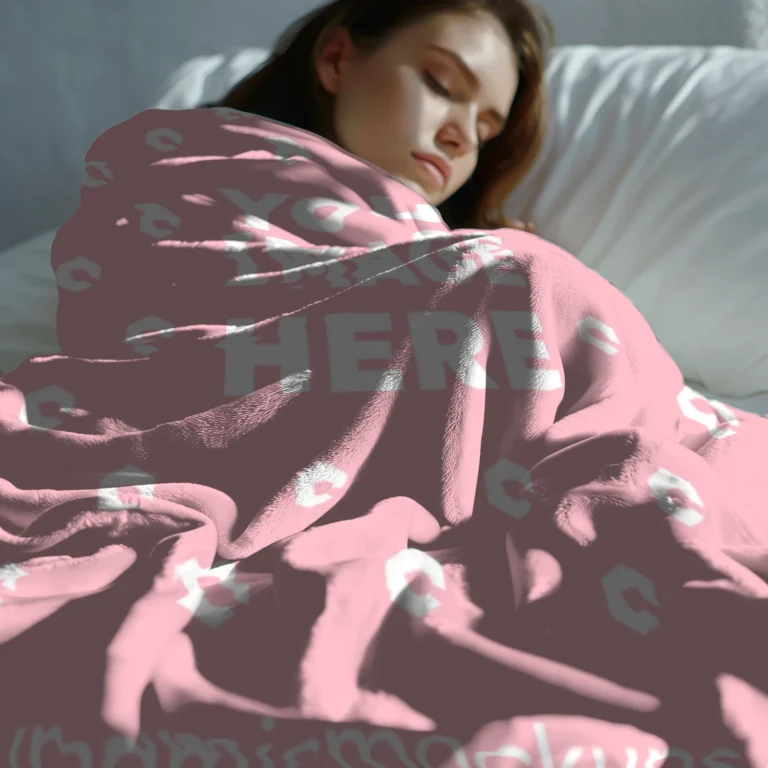 Pink Blanket Mockup Template