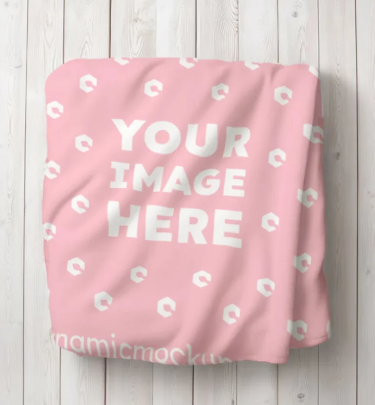 Pink Blanket Mockup Template