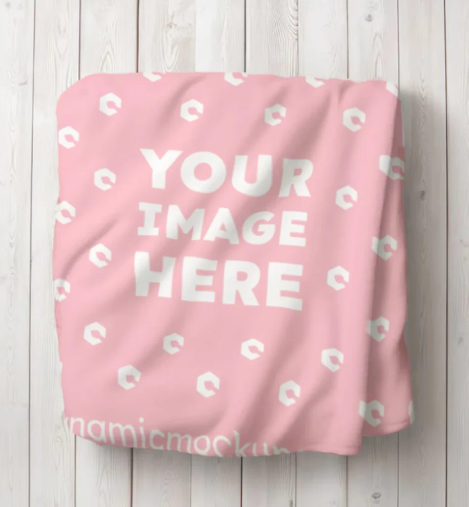 Pink Blanket Mockup Template
