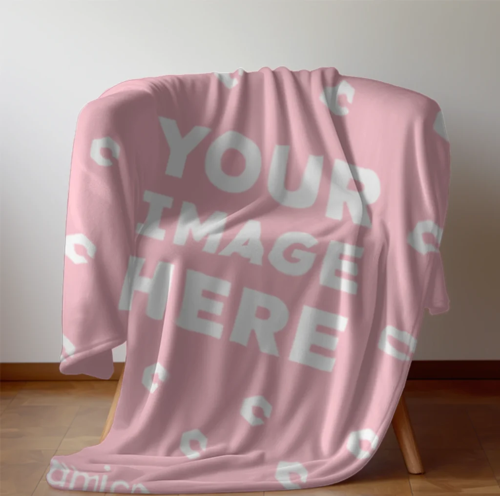 Pink Blanket Mockup Template