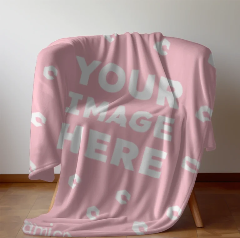 Pink Blanket Mockup Template