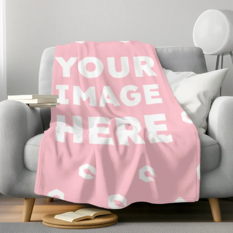 Pink Blanket Mockup Template