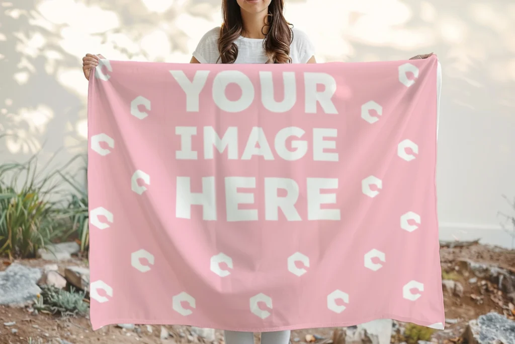 Pink Blanket Mockup Template