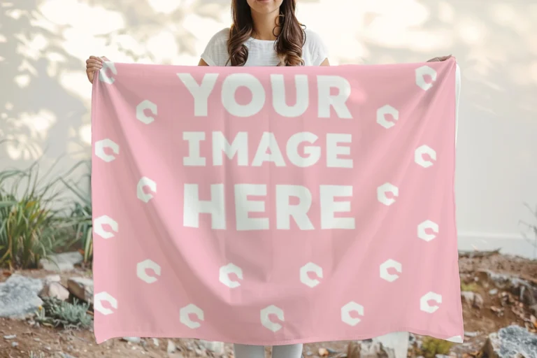 Pink Blanket Mockup Template