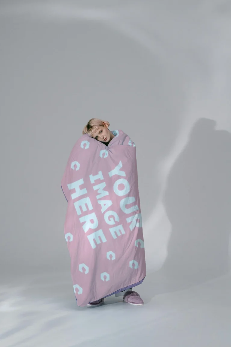 Pink Blanket Mockup Template