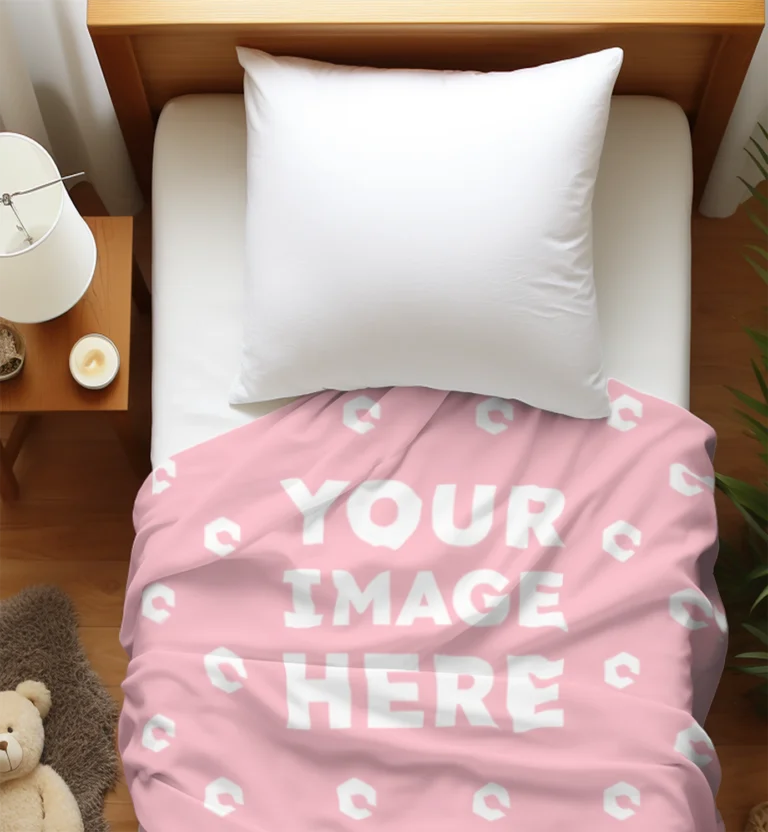 Pink Blanket Mockup Template