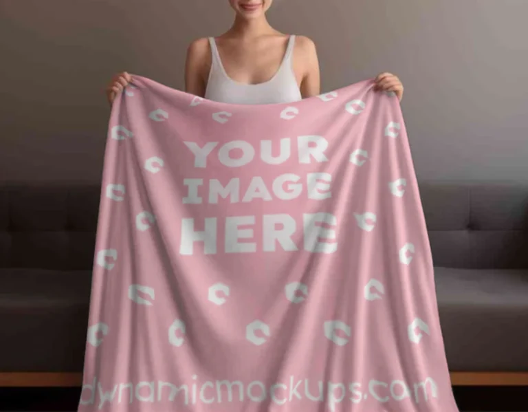 Pink Blanket Mockup Template