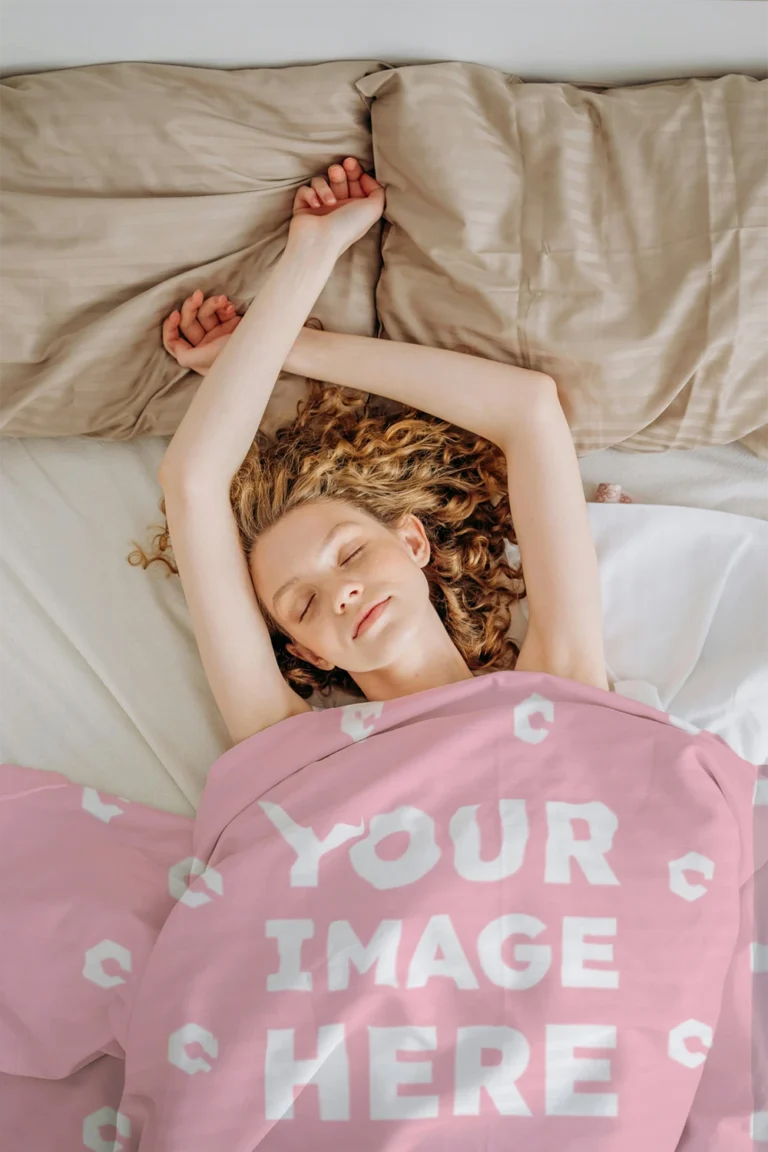 Pink Blanket Mockup Template