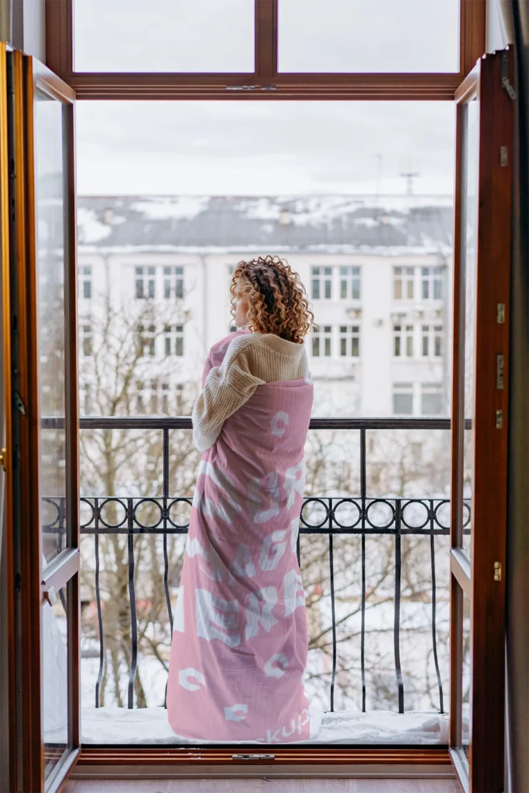 Pink Blanket Mockup Template