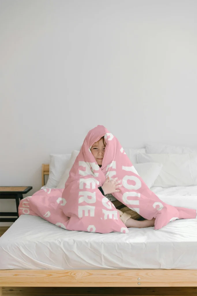Pink Blanket Mockup Template