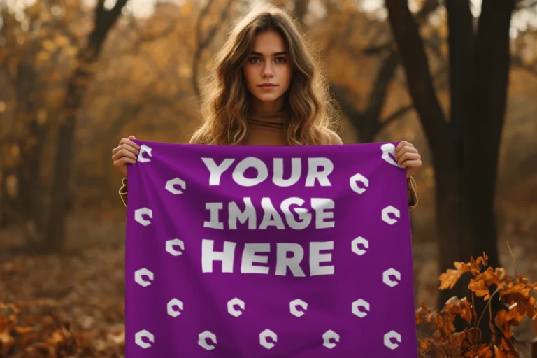 Purple Blanket Mockup Template
