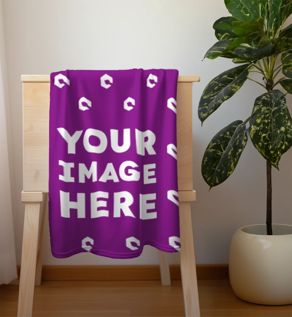 Purple Blanket Mockup Template