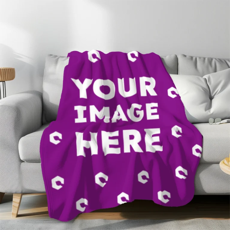 Purple Blanket Mockup Template