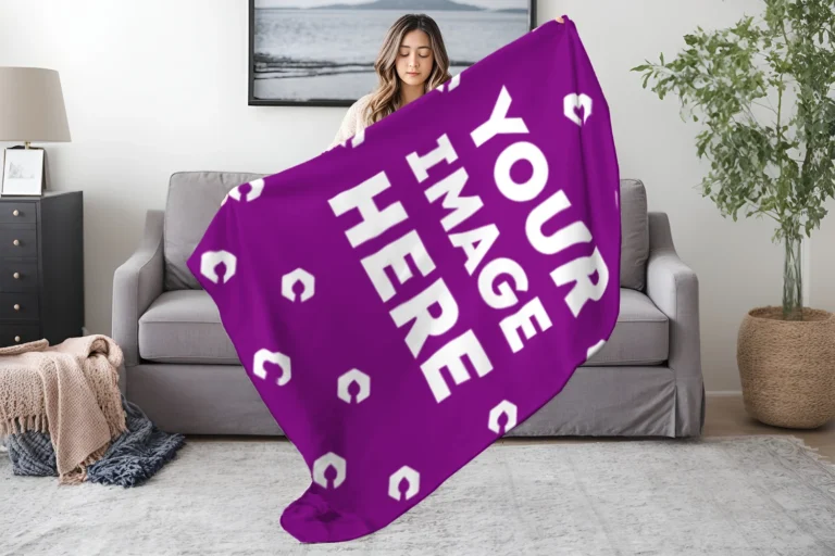 Purple Blanket Mockup Template