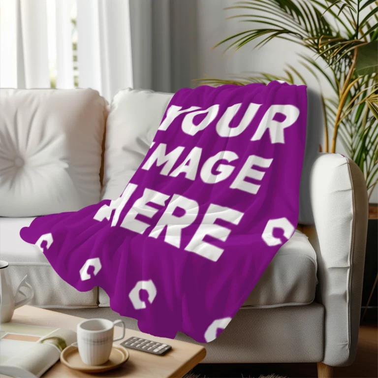 Purple Blanket Mockup Template
