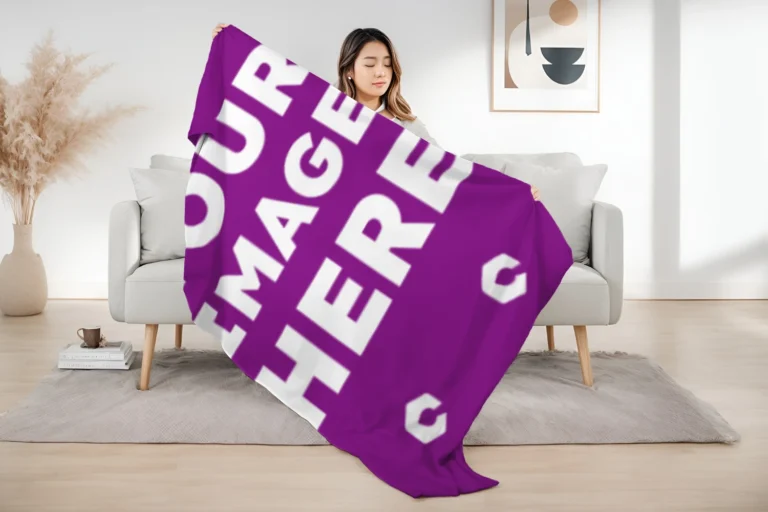 Purple Blanket Mockup Template