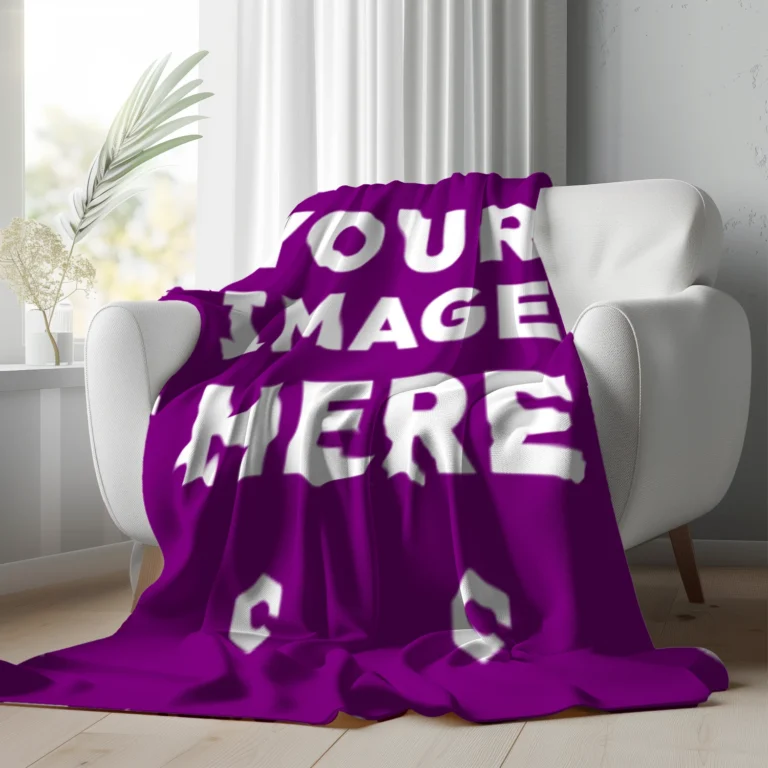 Purple Blanket Mockup Template