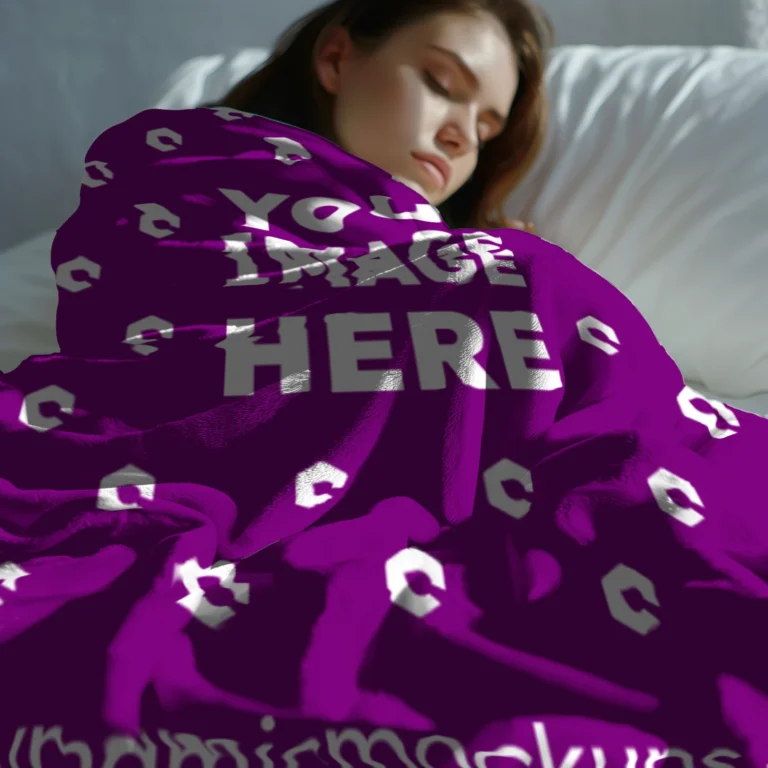 Purple Blanket Mockup Template