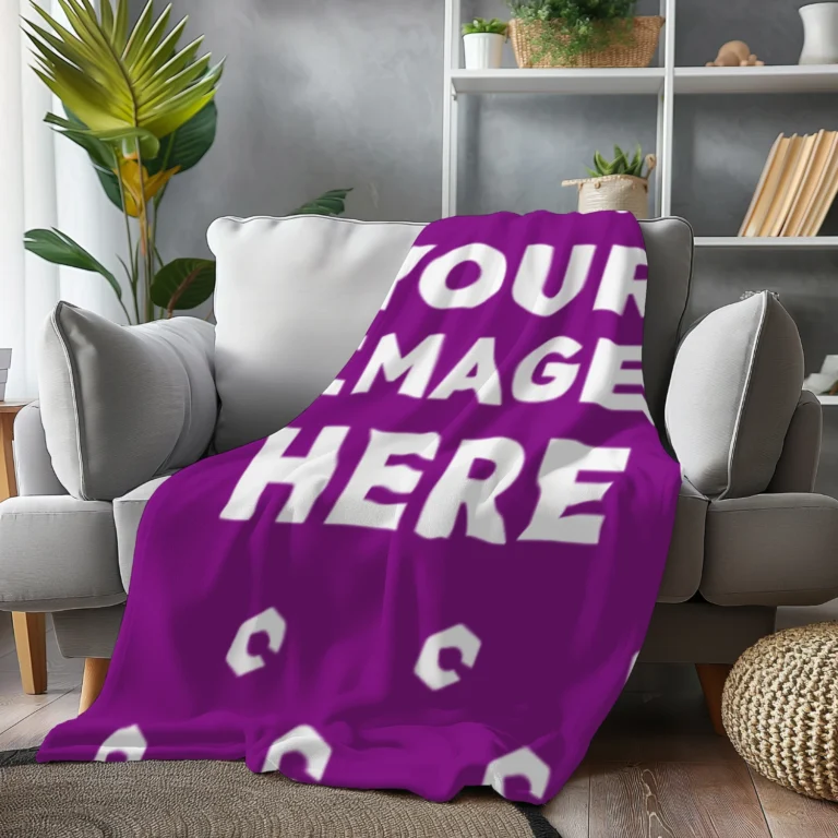 Purple Blanket Mockup Template