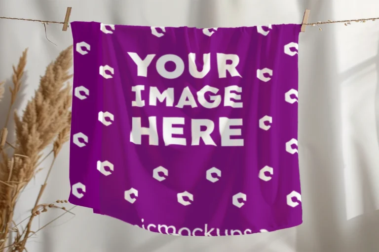 Purple Blanket Mockup Template