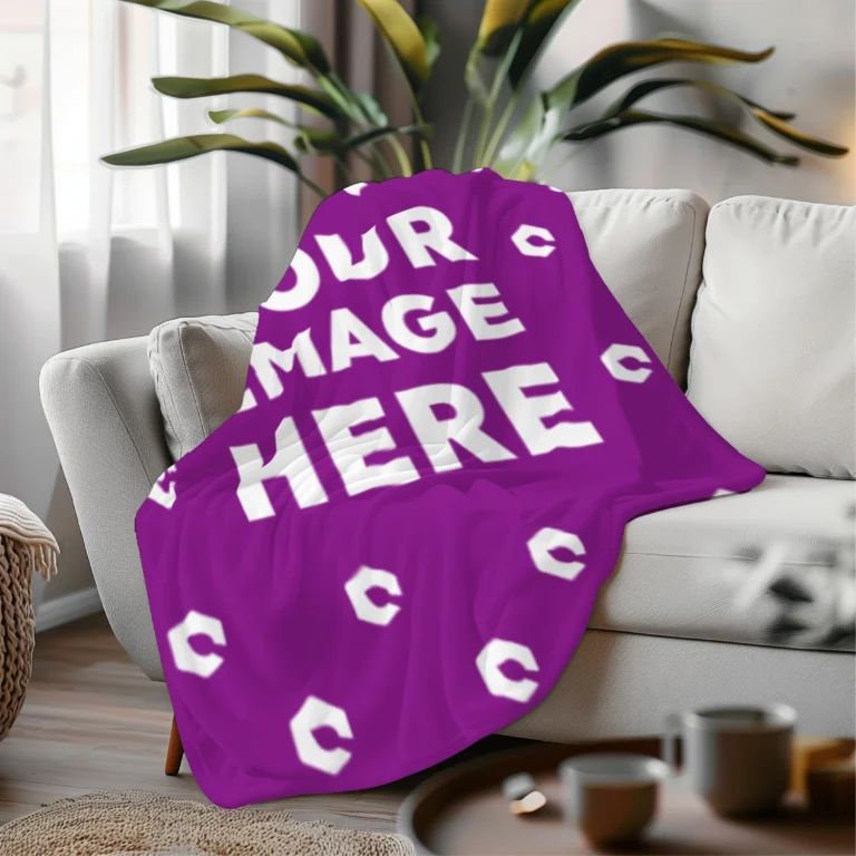Purple Blanket Mockup Template