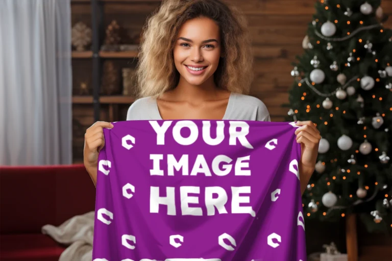 Purple Blanket Mockup Template