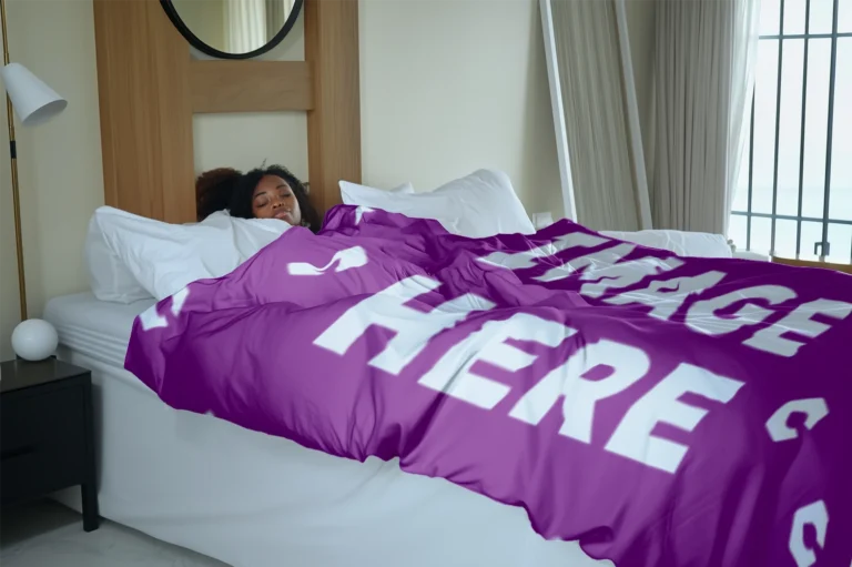 Purple Blanket Mockup Template