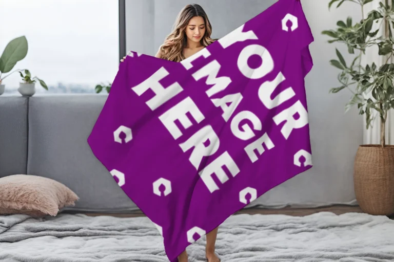 Purple Blanket Mockup Template