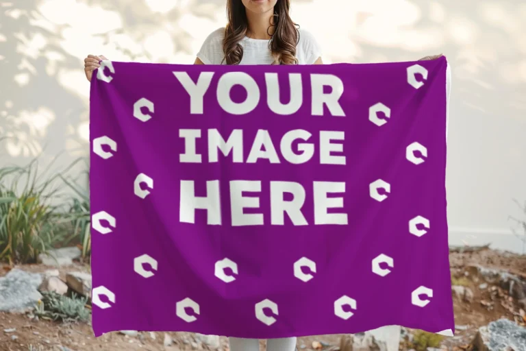Purple Blanket Mockup Template