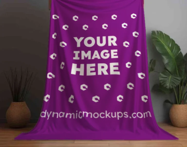 Purple Blanket Mockup Template