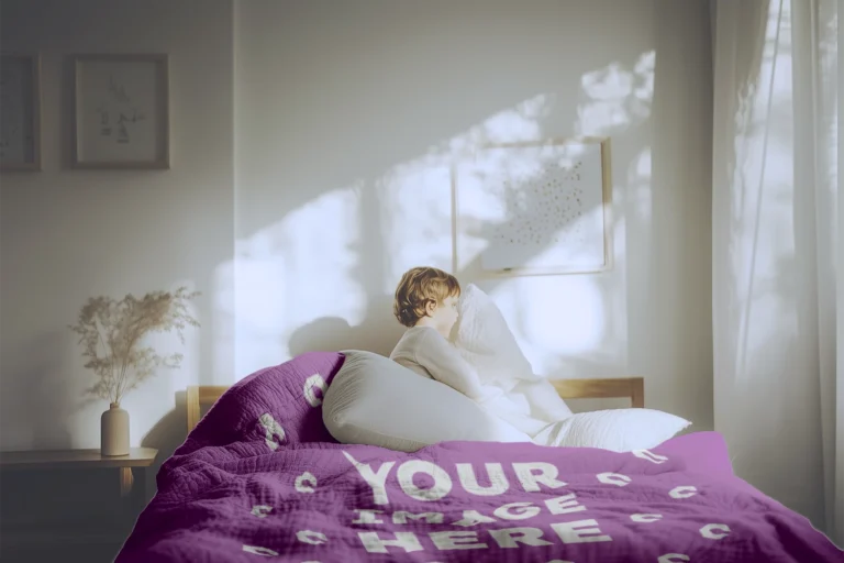 Purple Blanket Mockup Template
