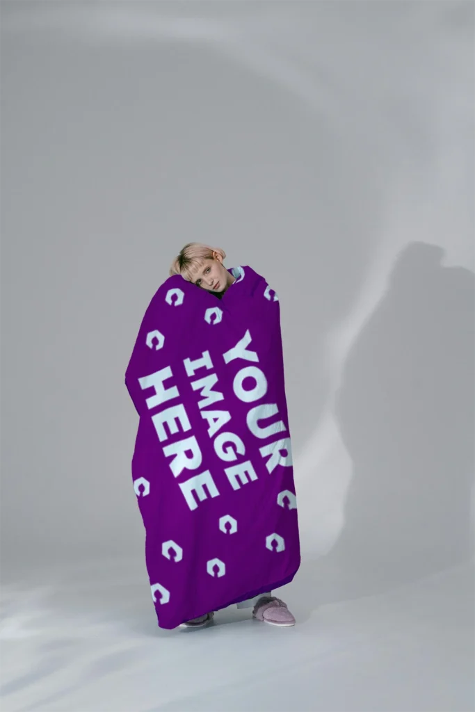 Purple Blanket Mockup Template