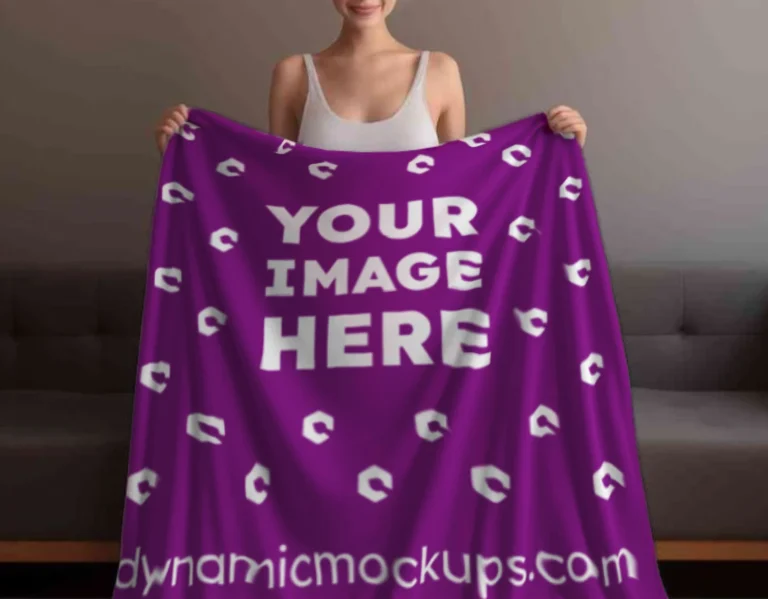 Purple Blanket Mockup Template