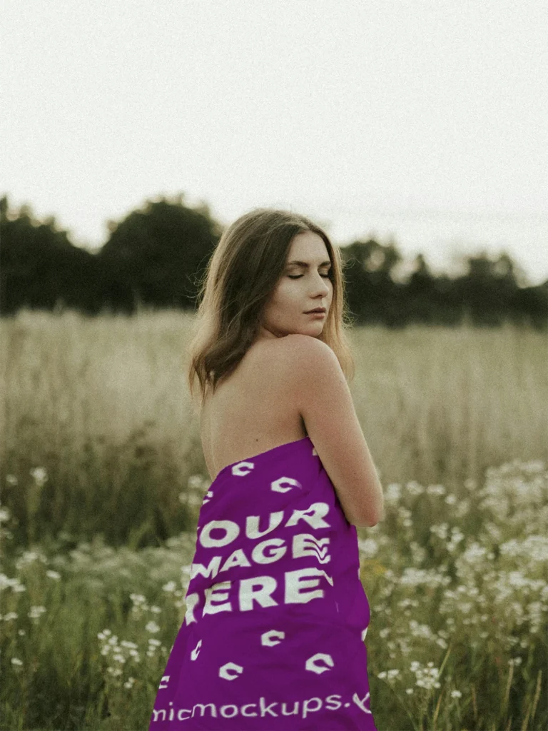 Purple Blanket Mockup Template