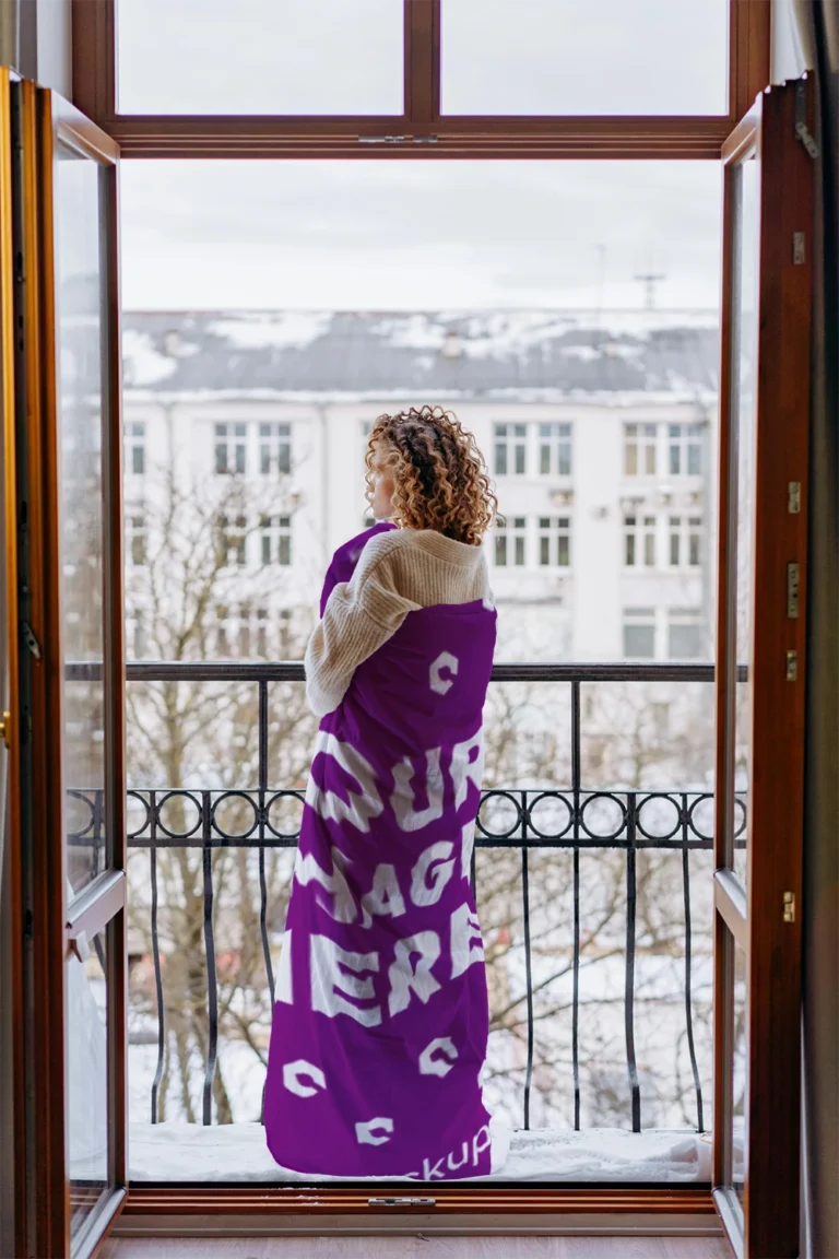 Purple Blanket Mockup Template