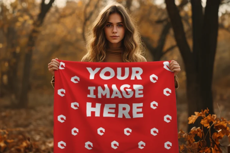Red Blanket Mockup Template