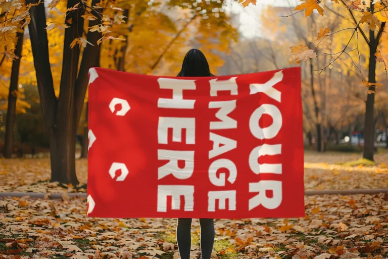 Red Blanket Mockup Template