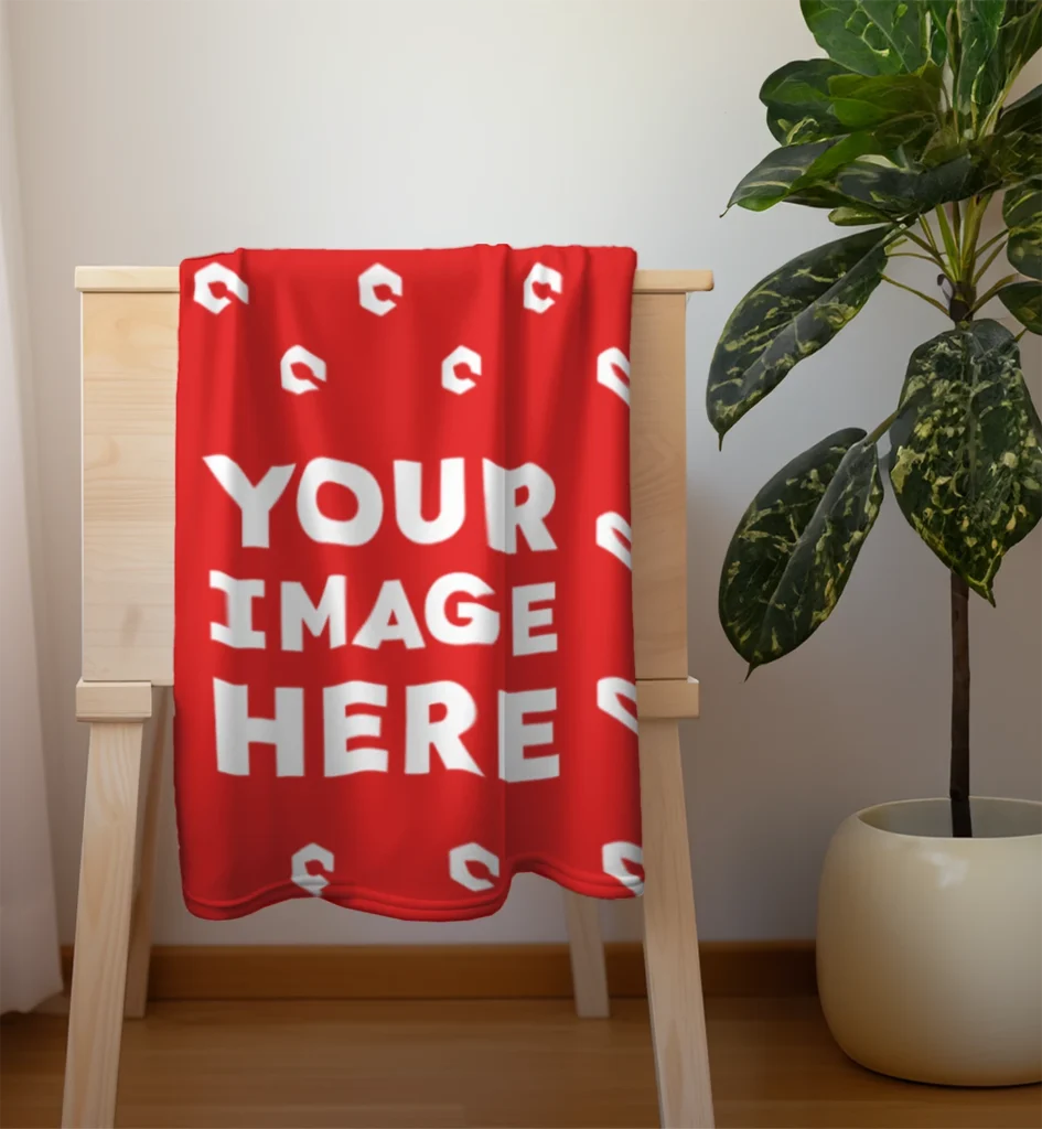 Red Blanket Mockup Template