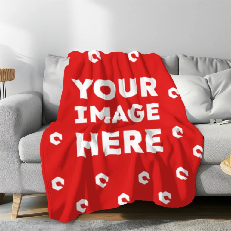 Red Blanket Mockup Template