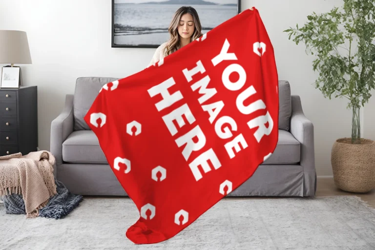 Red Blanket Mockup Template