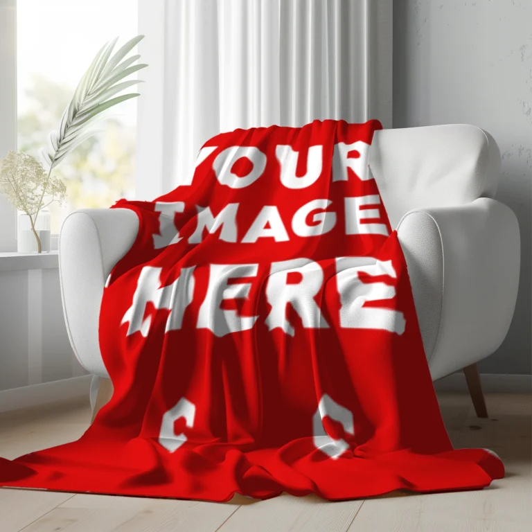 Red Blanket Mockup Template