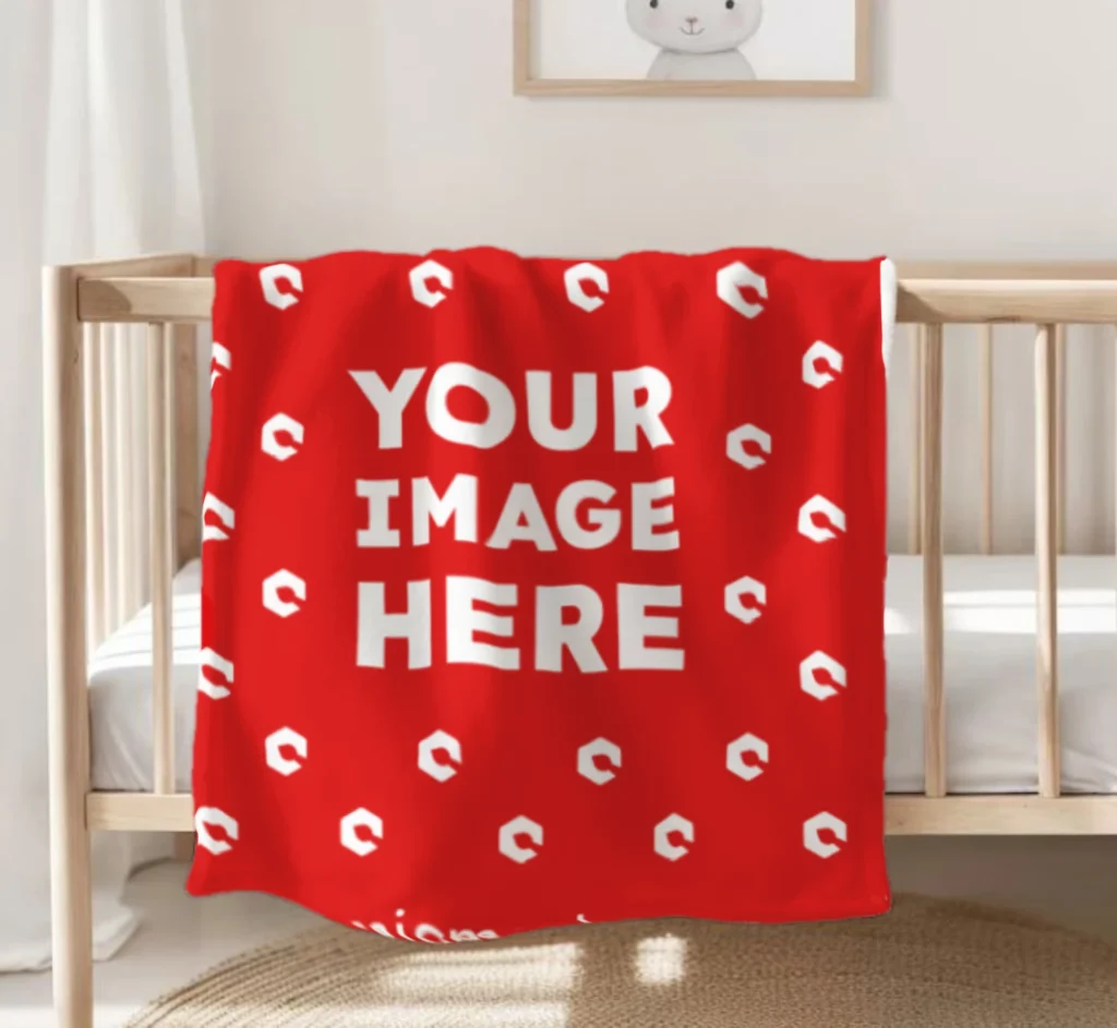 Red Blanket Mockup Template
