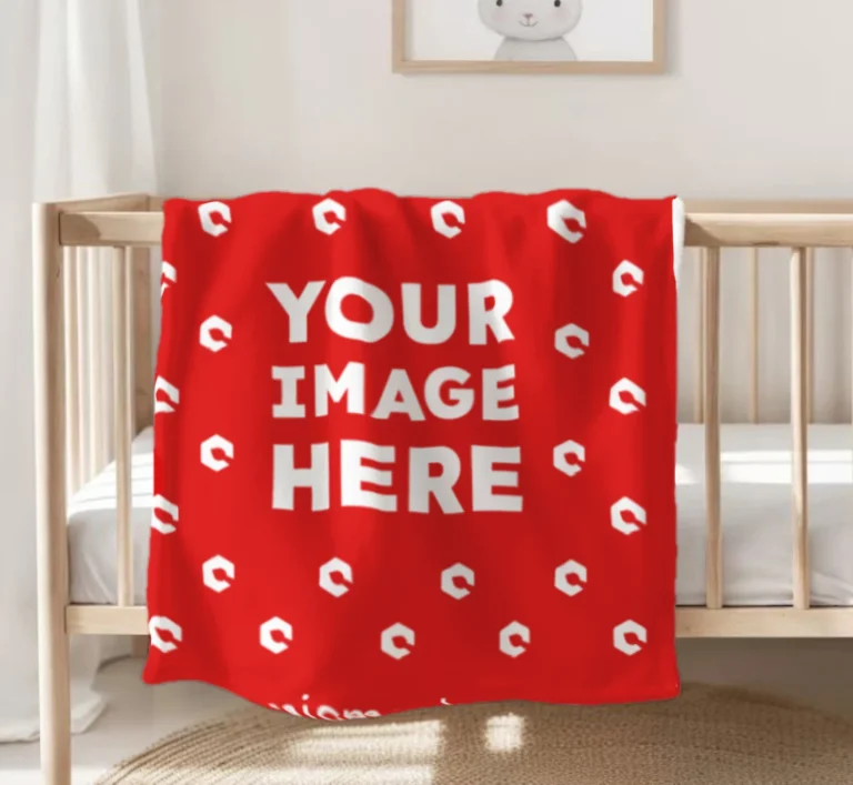 Red Blanket Mockup Template