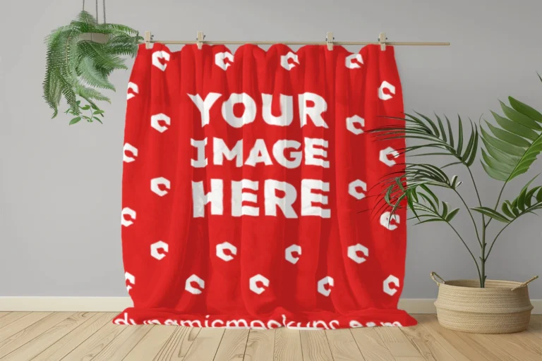 Red Blanket Mockup Template